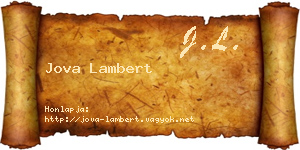 Jova Lambert névjegykártya